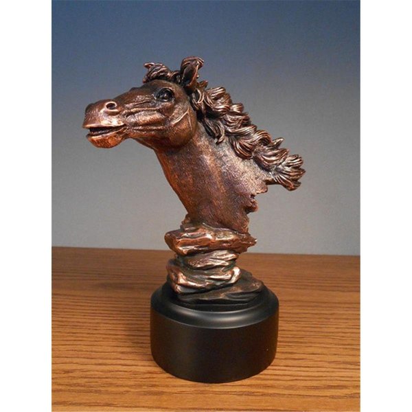 Marian Imports Marian Imports F15010 Horse Head Bronze Plated Resin Sculpture 15010
